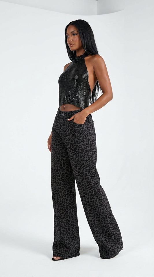 Loose Leopard print Jeans
