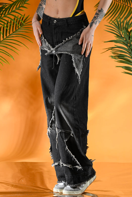 Широки дънки Star Patchwork