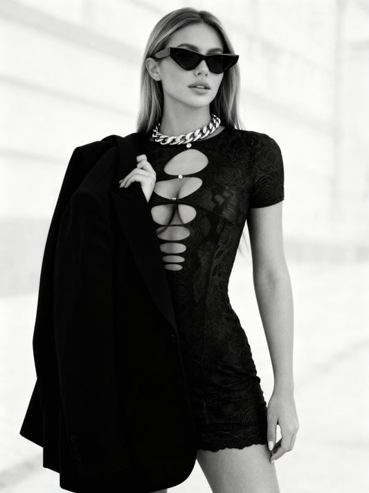 Cut out black dress