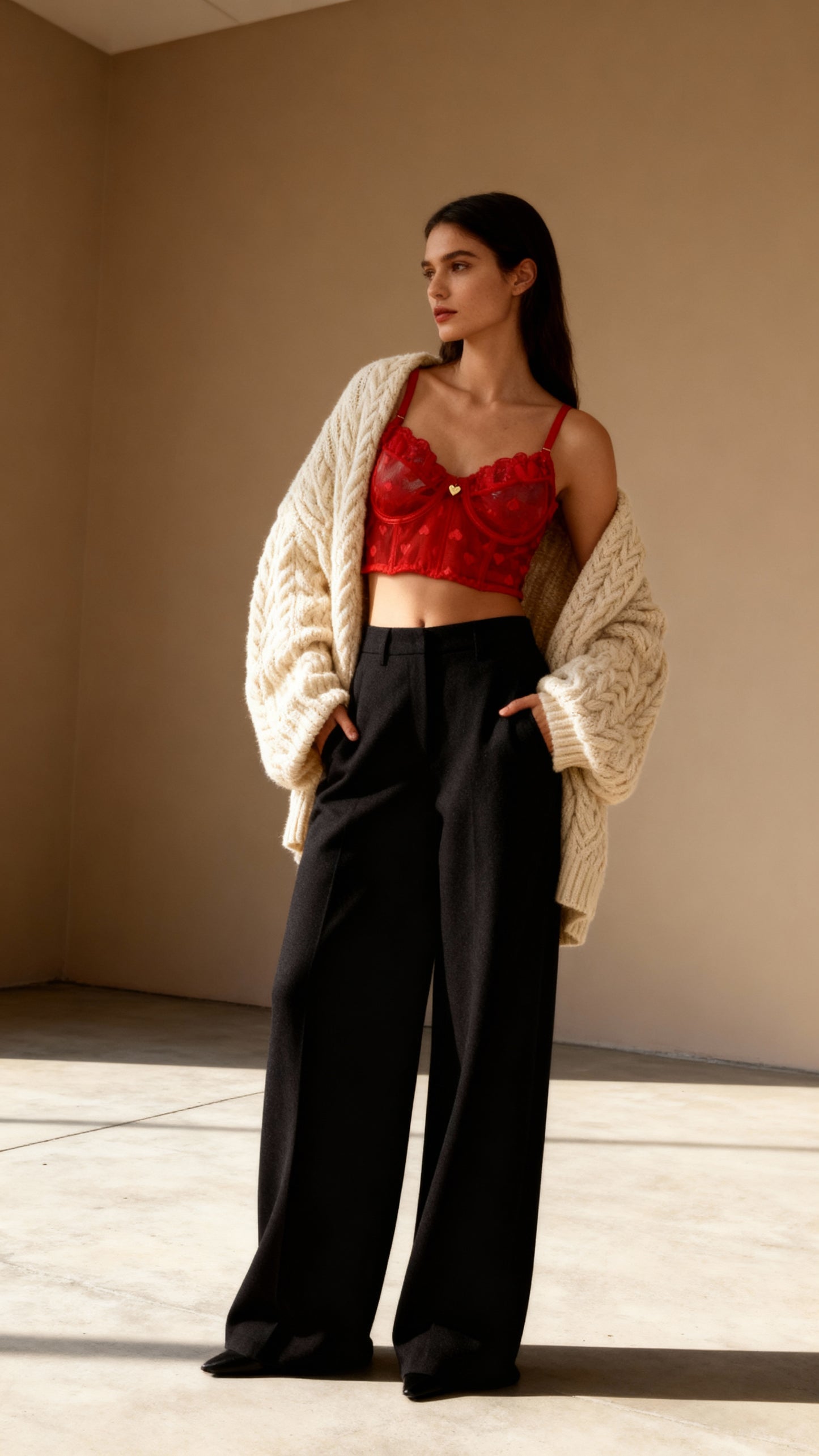 Red Hearts Lingerie Set