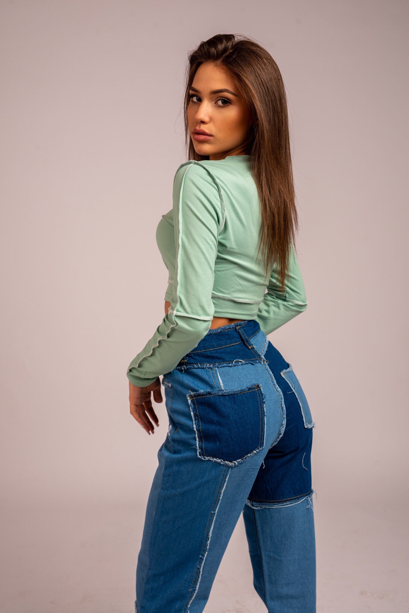 Women's Mint Green Crop Top