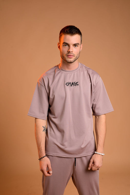 (Set)Men Drop Shoulder Tee and Sweatpants Set