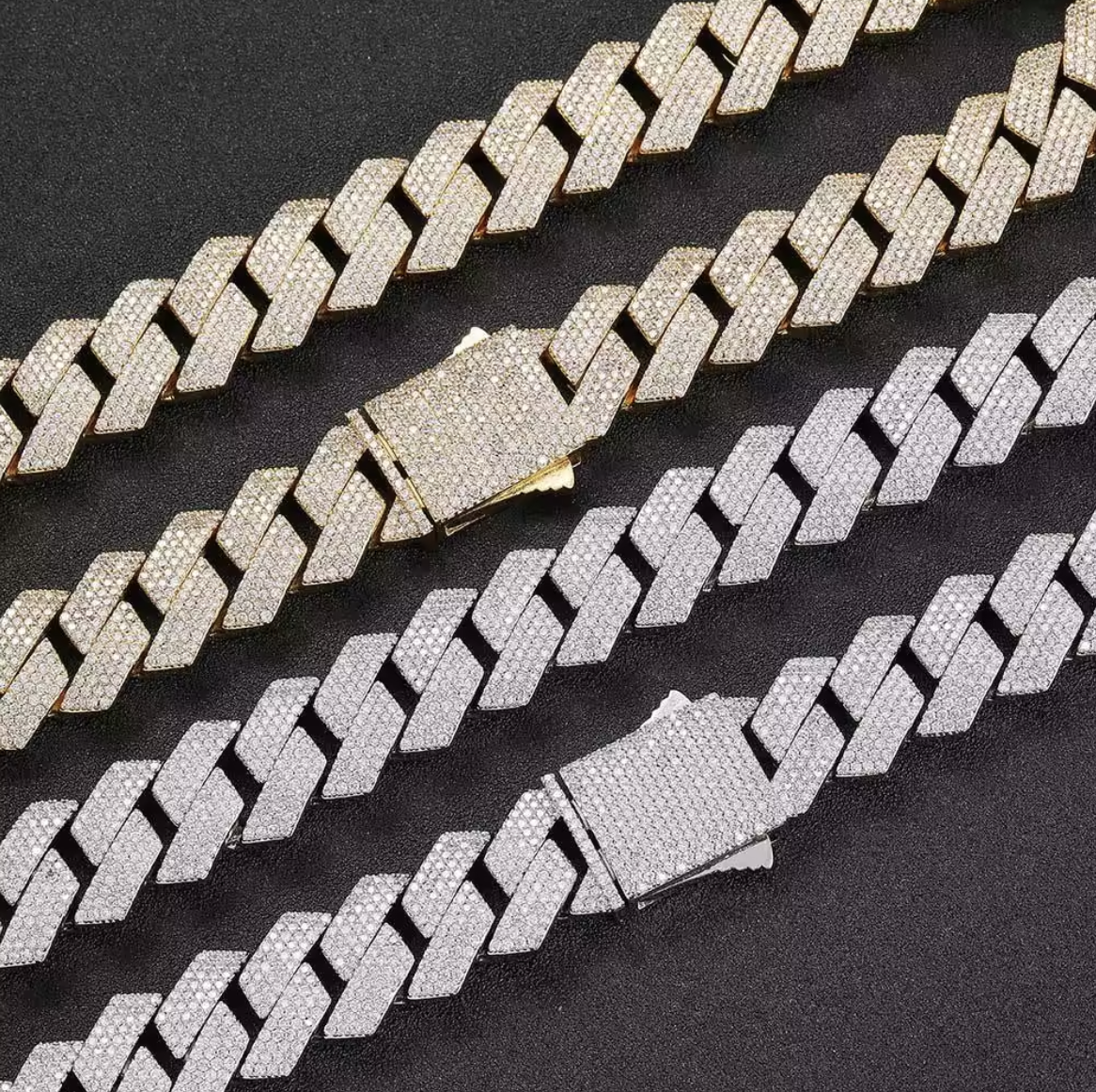 4 Row 15mm Cuban Chain (CZ Stones)