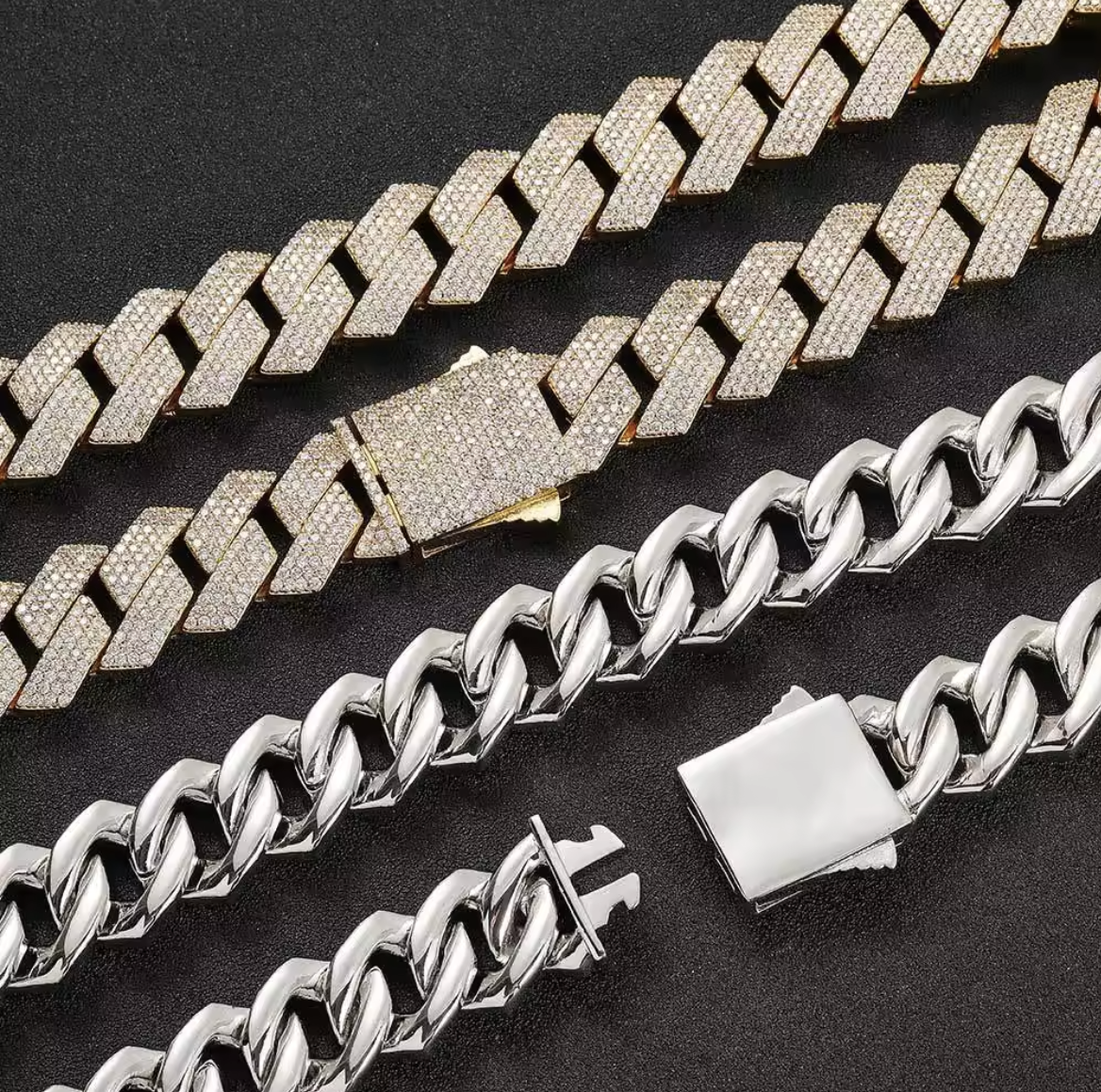 4 Row 15mm Cuban Chain (CZ Stones)