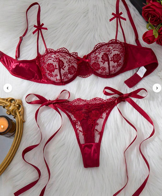 Red Tie Lingerie Set