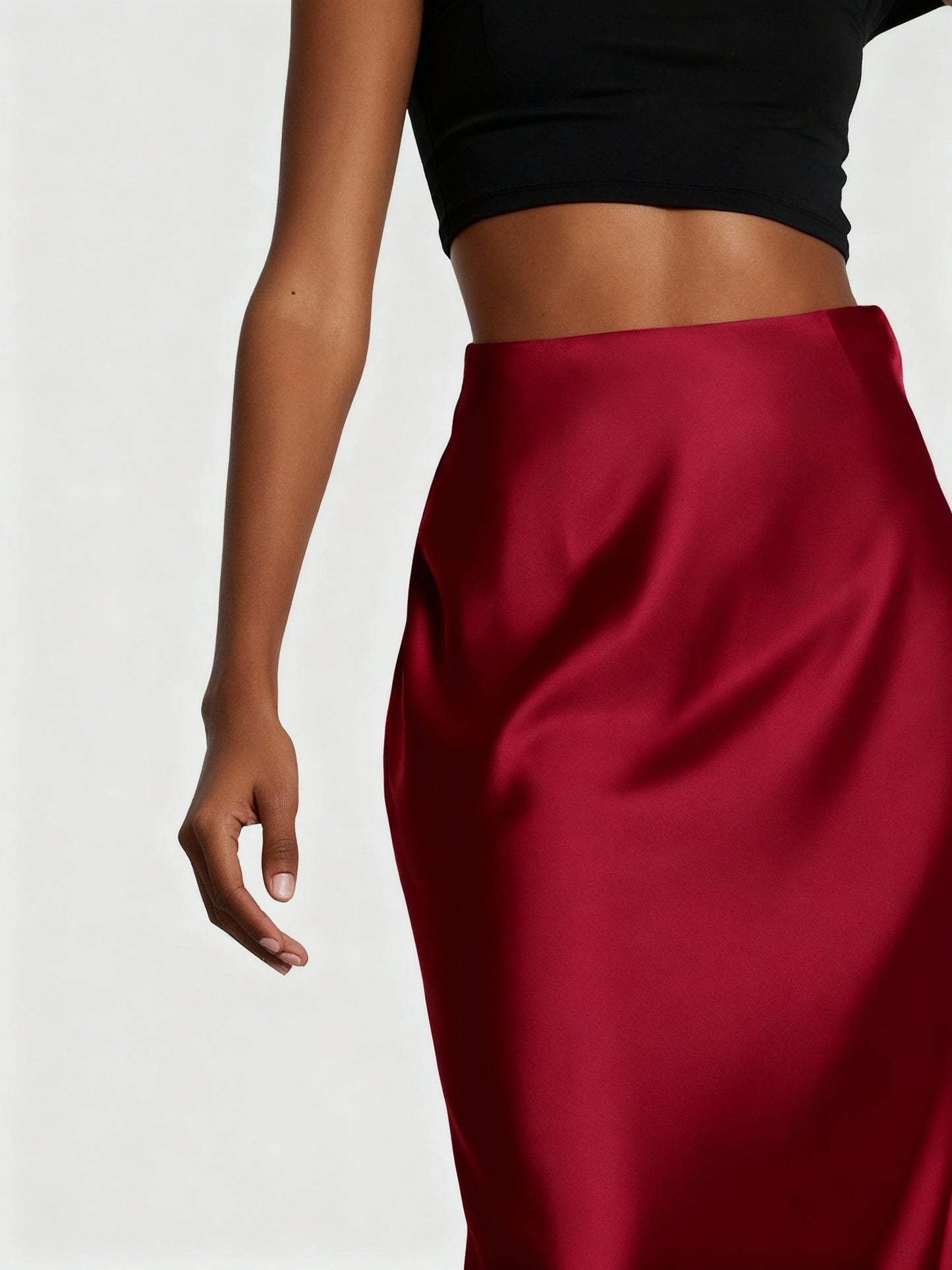 Red Satin Skirt